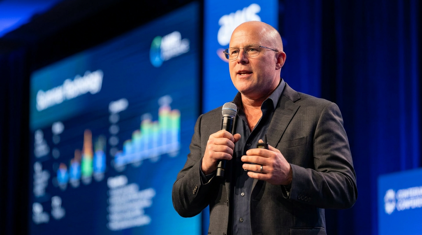 Trevor J. Dale speaking on the keynote stage
